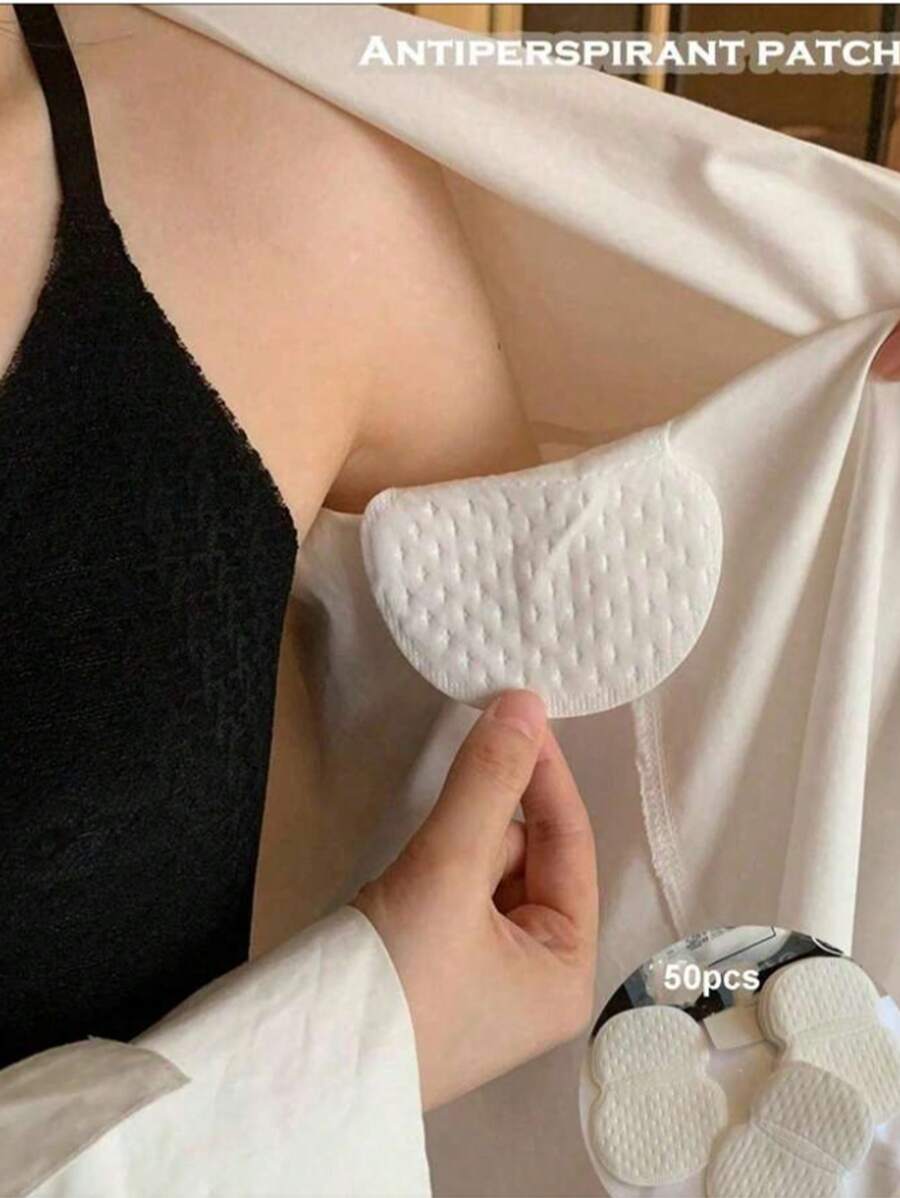 1pc/5pcs/10pcs/20pcs/50pcs/100pcs/150pcsSet Disposable Non-Woven Fabric Invisible Pad Anti-Sweat Patch, Minimalist White Underarm Anti-Sweat Patch, For Long-Lasting And Effective Sweat Prevention, Invisible Sweat Absorption