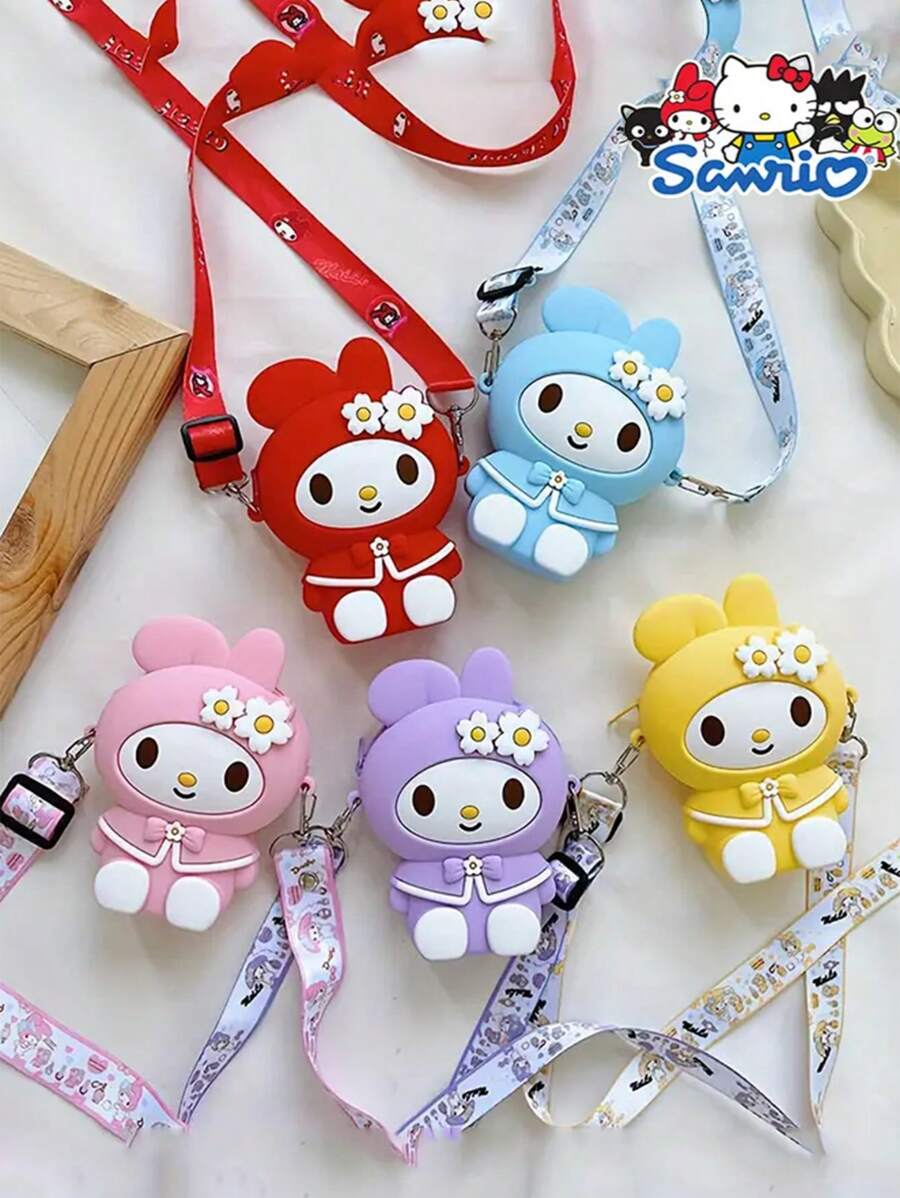 Sanrio 1pc Sanrio Hello Kitty, Kuromi, My Melody, Pompompurin Series Kids Silicone Crossbody Bag, Seamless Design, Suitable For Children, School, Easter, Party, Birthday Perfect Gift