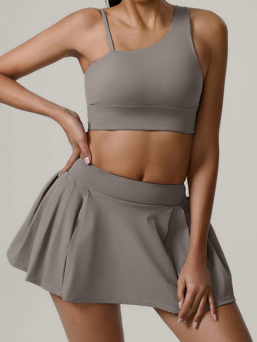 MASKERT Ensemble femme printemps et été, ensemble de sport, ensemble de yoga, débardeur, jupe, pantalon, ensemble de fitness, ensemble de sport, ensemble de tennis, exercice, loisirs à la maison, confortable et respectueux de la peau