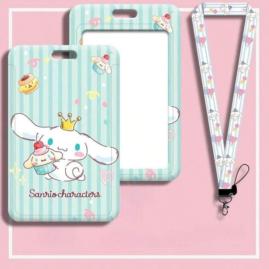 Sanrio 1 pièce Porte-carte de bus/d'identité de dessin animé Sanrio, étui pour carte d'étudiant de campus Sanrio, portefeuille de carte bancaire, couverture de protection pour carte d'accès au métro