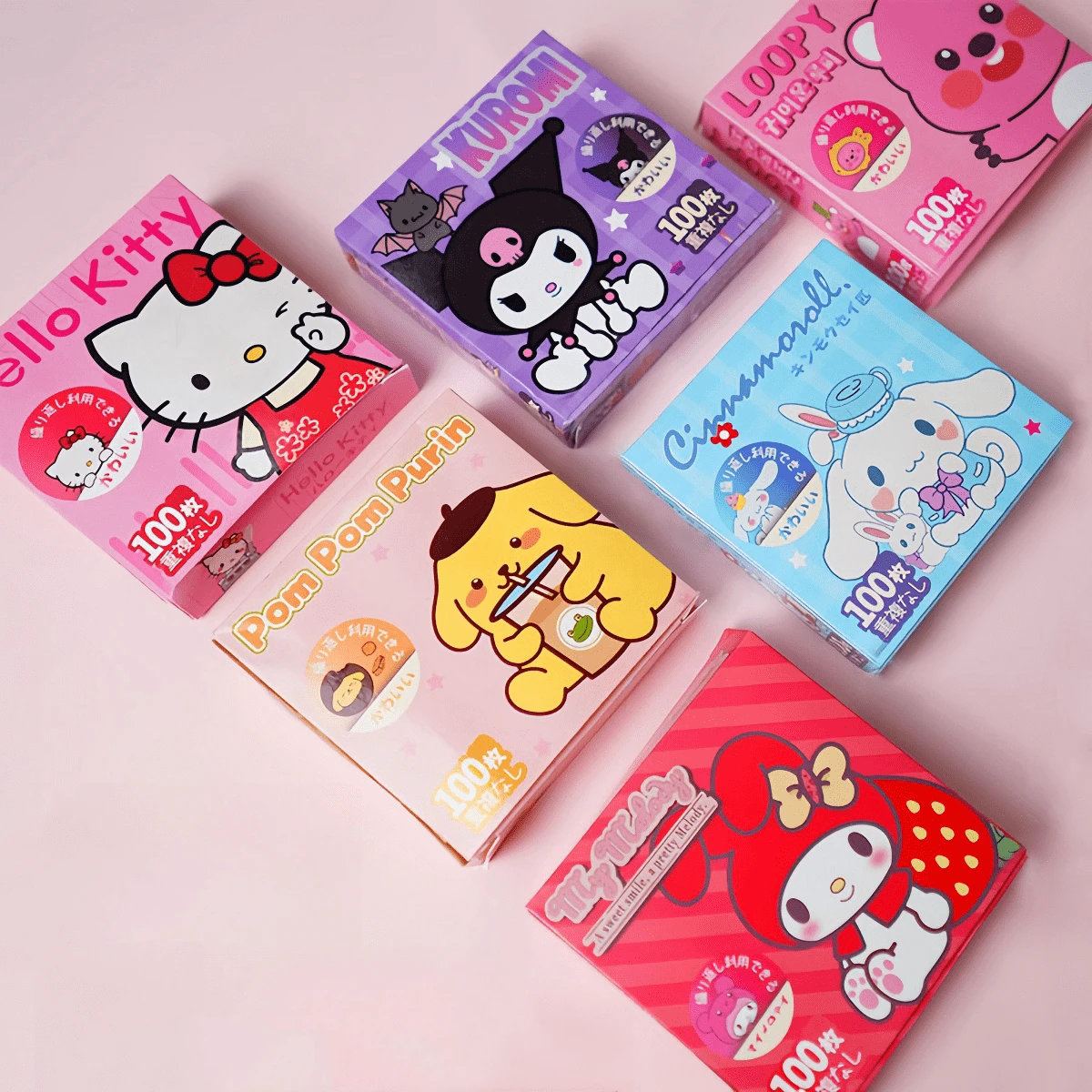 1PC Sanrio DIY100pcs Cartoon Leuke Waterdichte Hand Account Geschenkdoos Versierd Met Stickers Voor Studenten Terug Naar School Geschenken