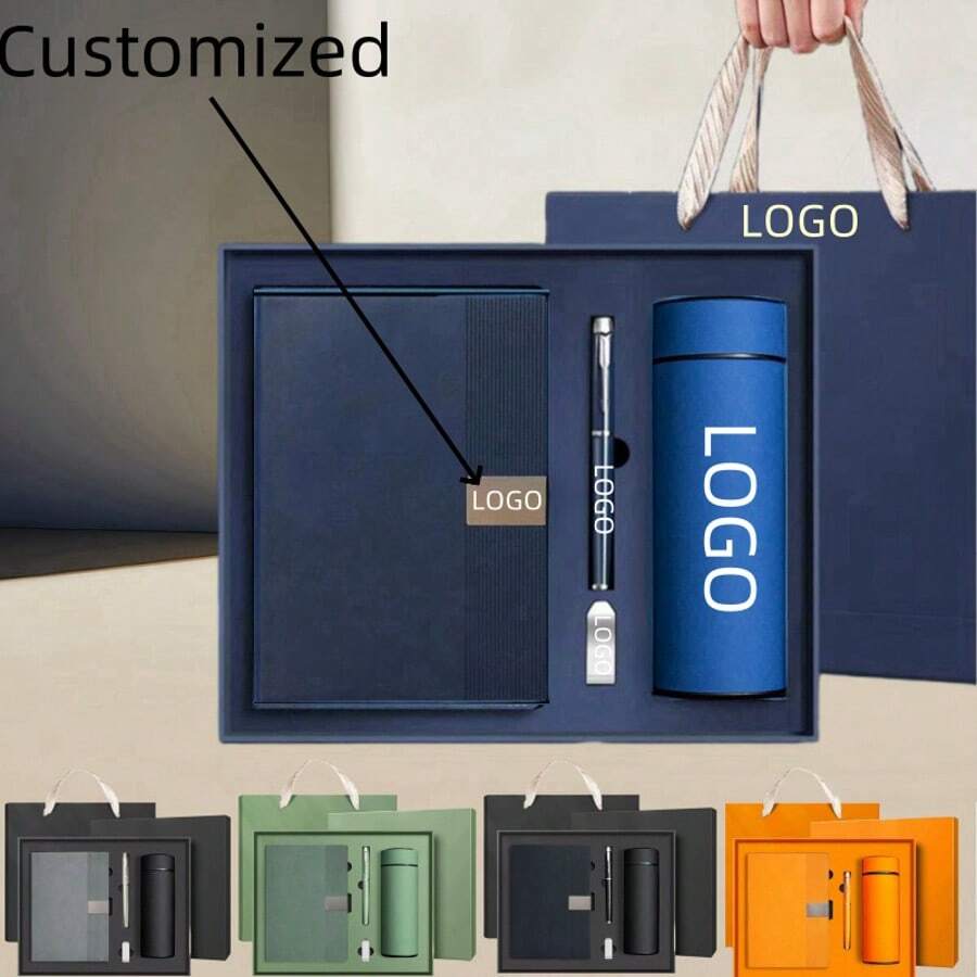 Customized A5 Vertical Striped Stitching Notebook, Premium Soft Leather, School/Business Meeting Gift Set, Corporate Culture Promotion & Grand Opening Commemorative Gift