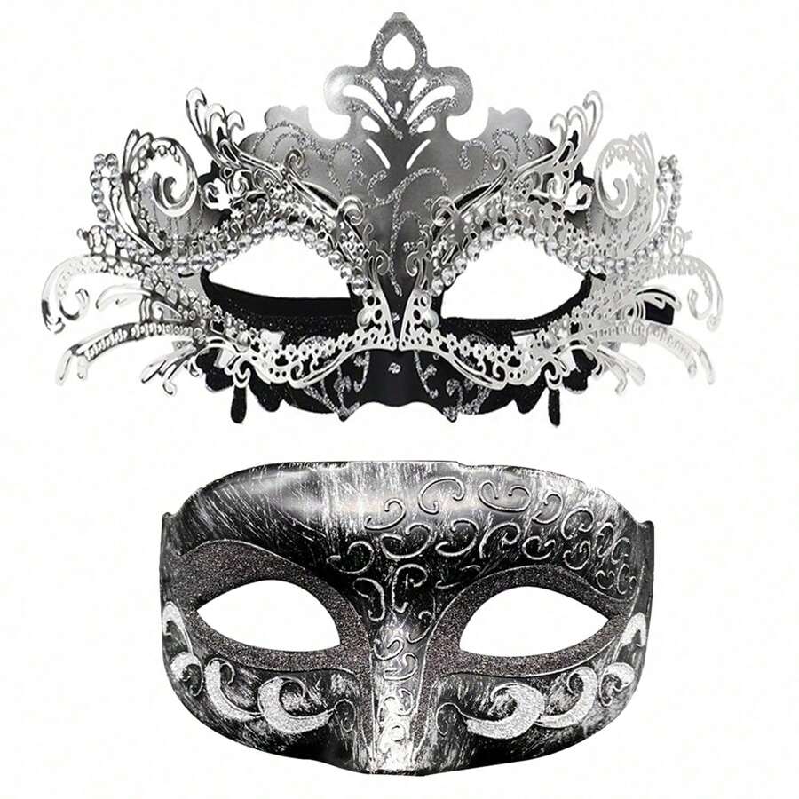 Couple Masquerade Mask Set Party Dance Mask Carnival Mask Unisex, Suitable For Party Gatherings