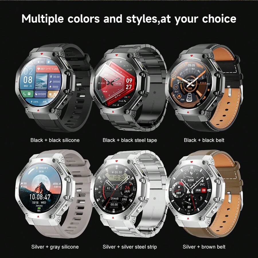 TR3MAX Smart Watch With Calling Function, Wireless 5.0, Multiple Sports Modes, Weather Forecast, AI Voice Control, Music Playback, Compatible With IPhone And Android, TFT Display, Silicone Strap, USB Charging, 410mAh Battery, Smart Watch For Android Phones