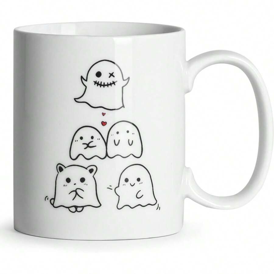 Halloween Coffee Mugs, Ghost Couple Coffee Mug, Ceramic Drinking Mugs For Halloween Party Supplies Table Centerpieces,Gifts For Family, Friends, Classmates, Boyfriend/Girlfriend, 11oz, Home Mug Boss Mug Cute Ceramic Mug Mug Housewarming