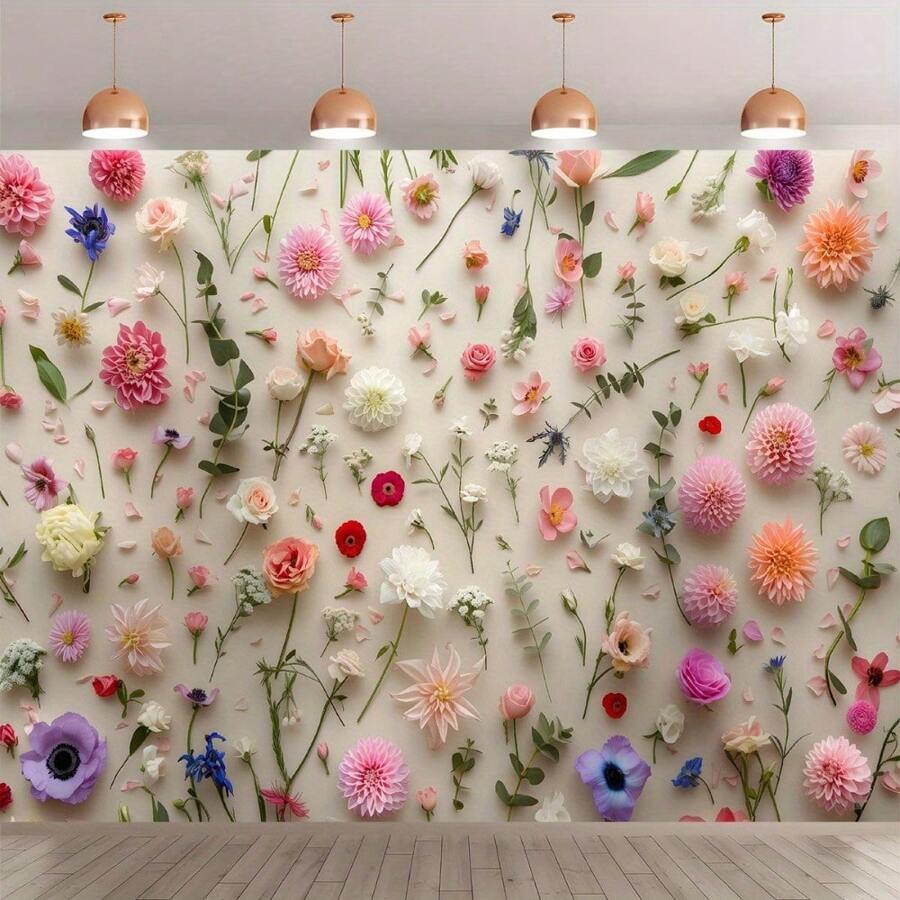 1PC Flower Backdrop Flag Background Props Wall Perfect For Living Room, Bedroom, Office, Birthday Anniversary And Home Decoration And Party Photo Background Easy To Use Outdoor Indoor. Multi-Size, Multi-Purpose Party Backdrop Cloth For Men And Women - Universal Decoration For All Seasons, Indoor And Outdoor Decoration, Photography Studio, Garden Decoration, Party Decoration And Phone Booth.