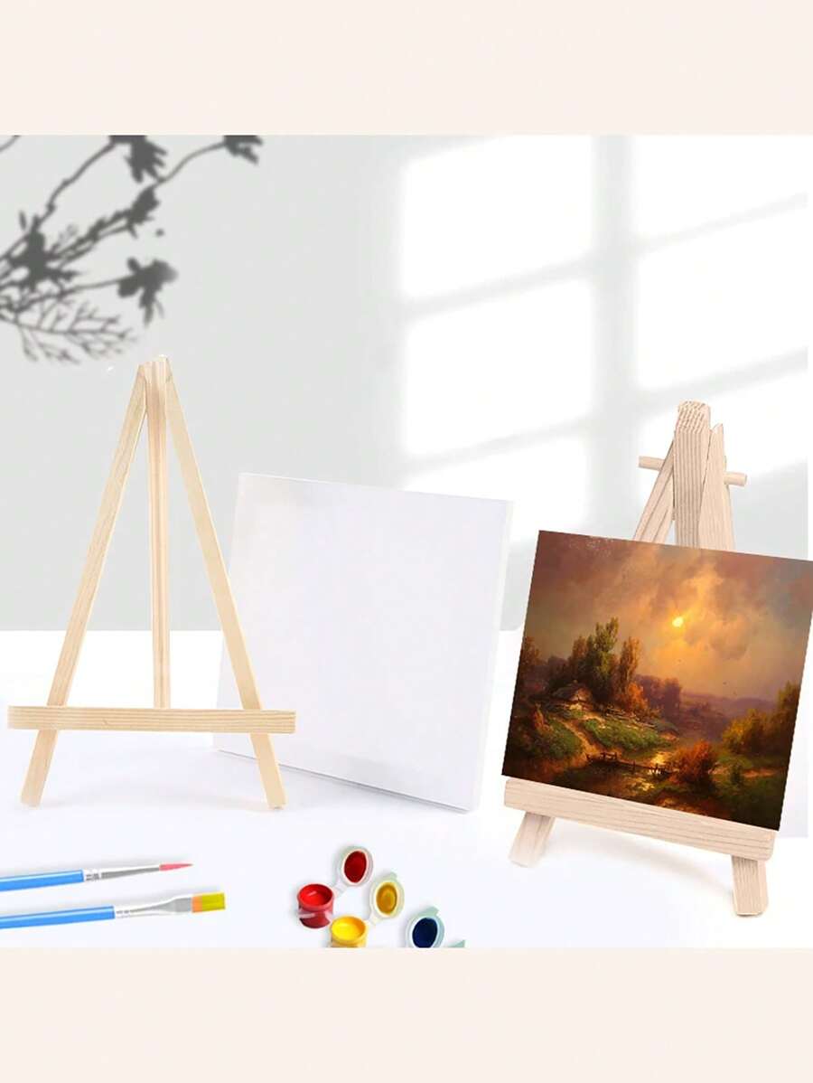 1 pieza que consta de un lienzo de aceite de 10cm x 10cm y un pincel para practicar pintura al óleo y acuarela - perfecto para proyectos de arte DIY.