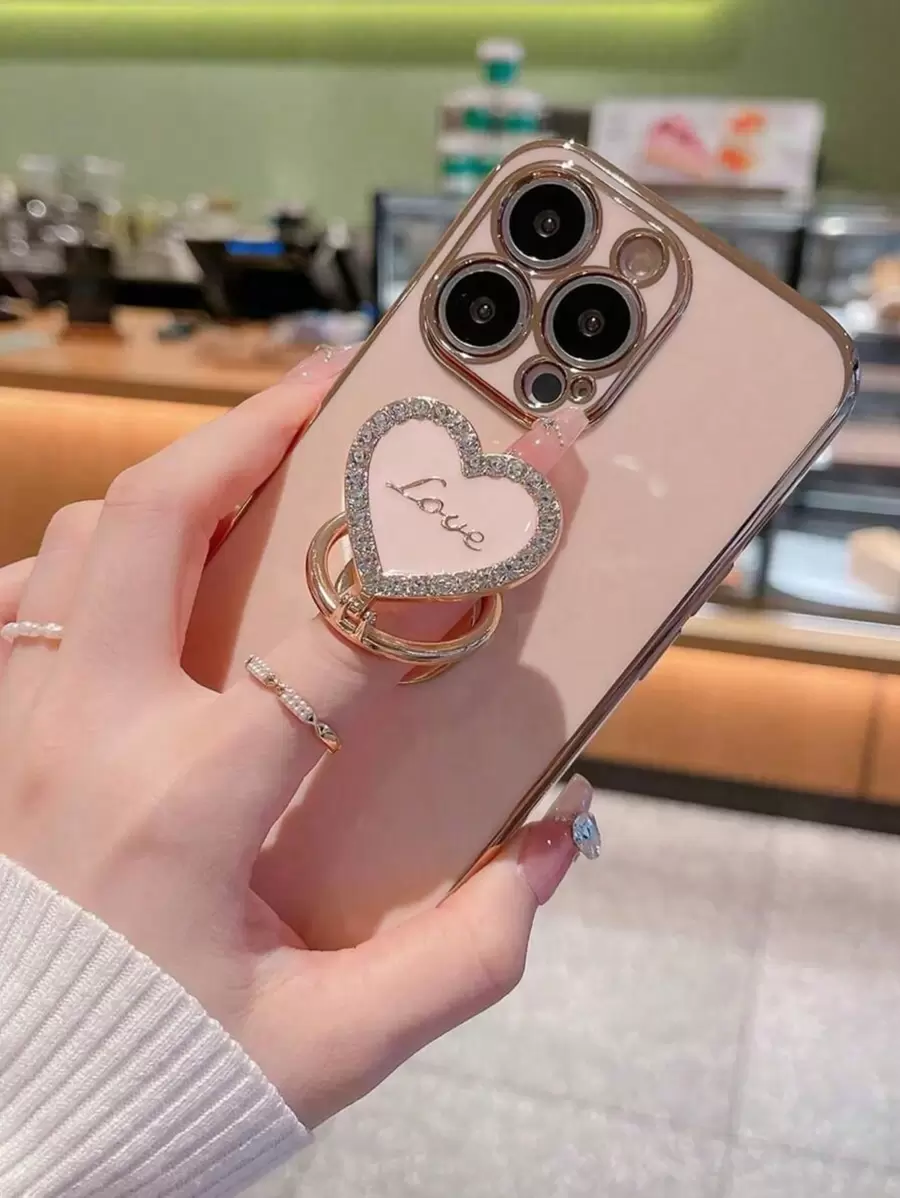 Funda protectora con soporte de anillo en forma de mariposa con acabado electrolítico, de diseño lindo y minimalista, compatible con iPhone 11, iPhone 13, iPhone 14, iPhone 13 Pro Max, iPhone 14 Pro Max, iPhone 15, iPhone 15 Pro, iPhone 15 Pro Max, iPhone 16, iPhone 16 Pro, iPhone 16 Plus e iPhone 16 Pro Max
