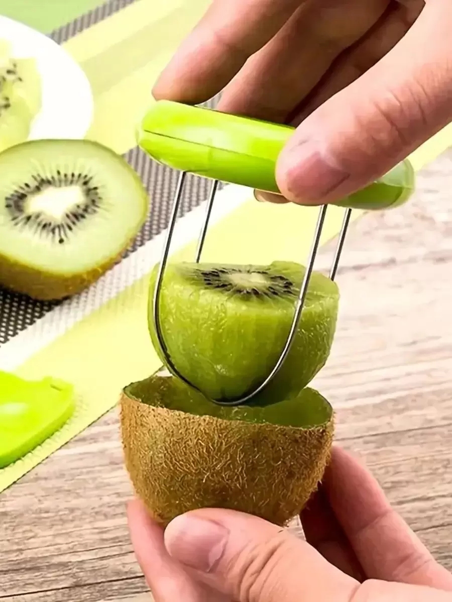1pc Easy-To-Use Kiwi Fruit Slicer - Manual Cutter & Peeler With ABS Material, Non-Electric Kitchen Gadget For Perfect Kiwi Prep, Food-Safe, Ideal For Outdoor Cooking