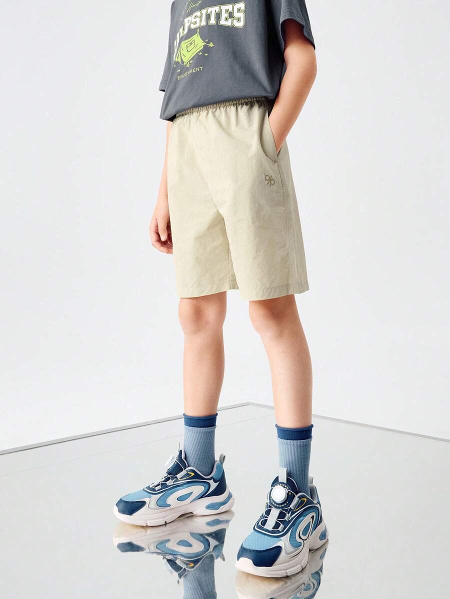 Balabala Pantalones cortos casuales de pierna recta para niños y niñas, cómodos y