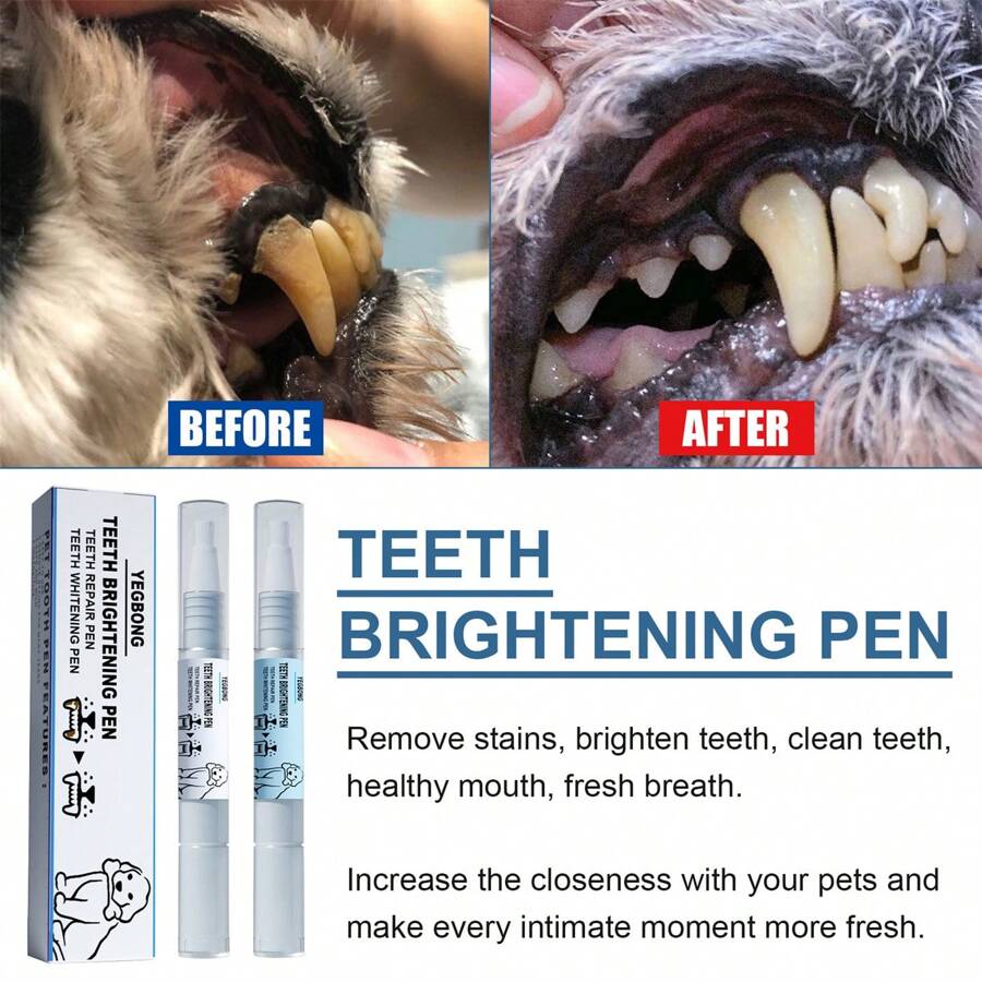 Rimuovi tartaro per animali domestici, penna per sbiancare i denti per cani e gatti, strumento per la pulizia dentale per rimuovere placca e tartaro, schiuma per la pulizia dei denti per cattivo alito e macchie sui denti