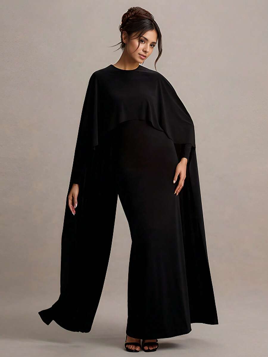 Fashion Elegant Summer Casual Women's Solid Color Long Sleeve Long Graduation Dresses Church Outfits Women, Formal, Party Dress, Gown, For Evening, Wedding Guest
