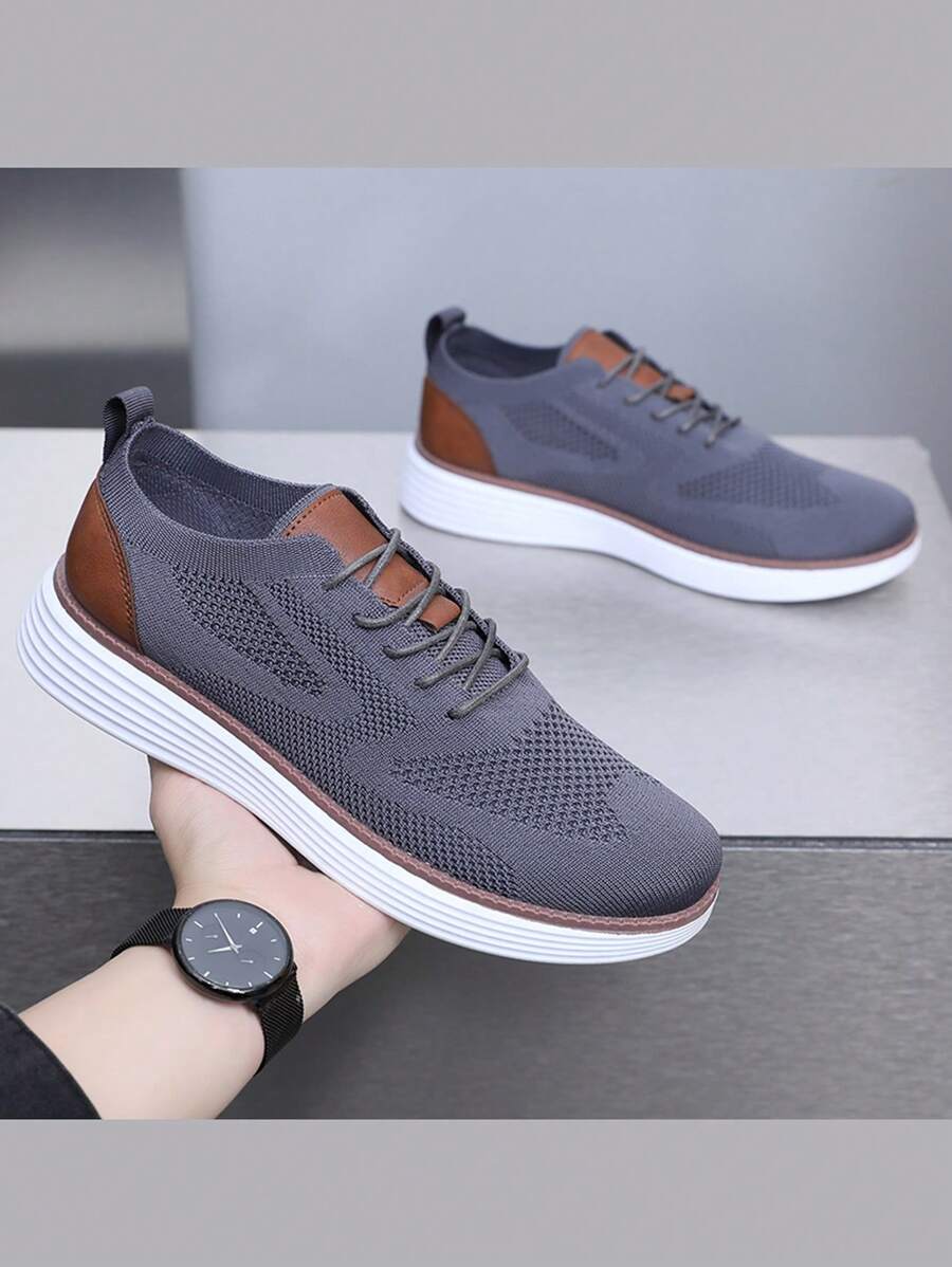 2025 New Stylish Men's Wingtip Breathable Lightweight Casual Oxford Shoes, Men's Office Daily Wear Mesh Breathable Versatile Shoes