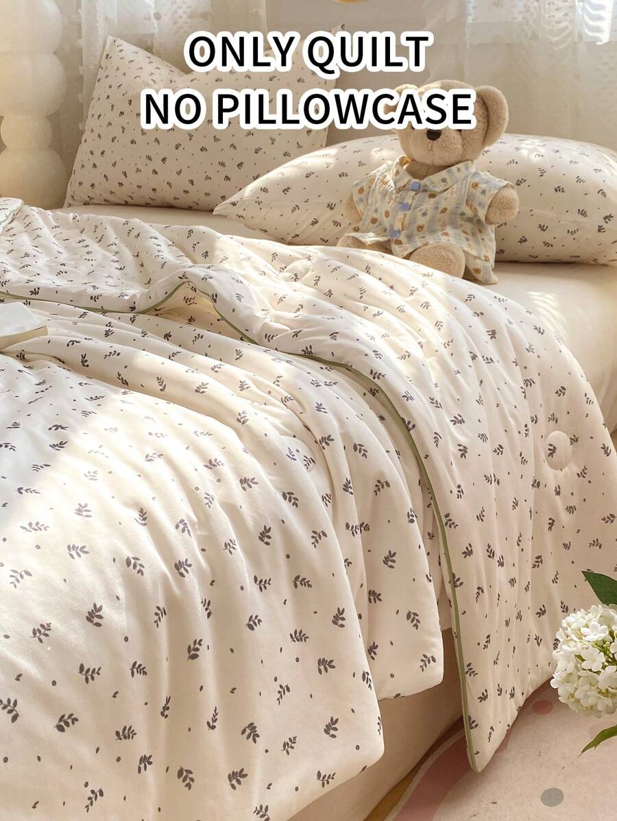 1 pièce Couette d'été légère, parure de lit à motif feuille pour la maison, la chambre climatisée, la chambre à coucher, la chambre d'amis, l'hôtel, le dortoir. Couette lavable en machine seulement, pas de housse de coussin
