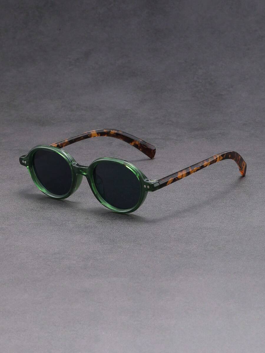 Retro Ovale Zwarte Montuur Bril, Casual Outdoor Bril, Unisex Full Frame Bril, Meerdere Kleuren Beschikbaar Geschikt Voor Wandelen, Hardlopen, Feesten, Fotoshoots