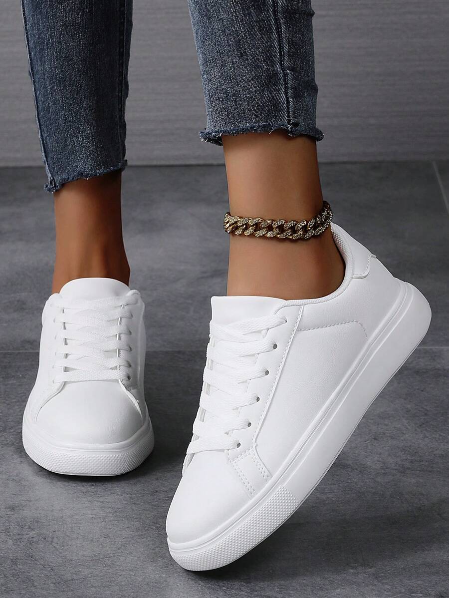 Damen weiße Lässig Sport Sneaker, Damen Große Größen Skateboard Schuhe, Frühling/Sommer neue Mode vielseitige leichte atmungsaktive Lässig Schuhe, Schulanfang Studentenschuhe