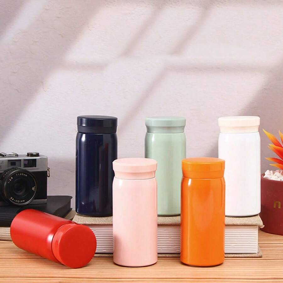 1pc 304 Stainless Steel Double-Walled Vacuum Insulated Portable Cup, Minimalist Compact Mug For Outdoor, Pocket-Sized, Student Gift, 200ml/300ml Back To School
