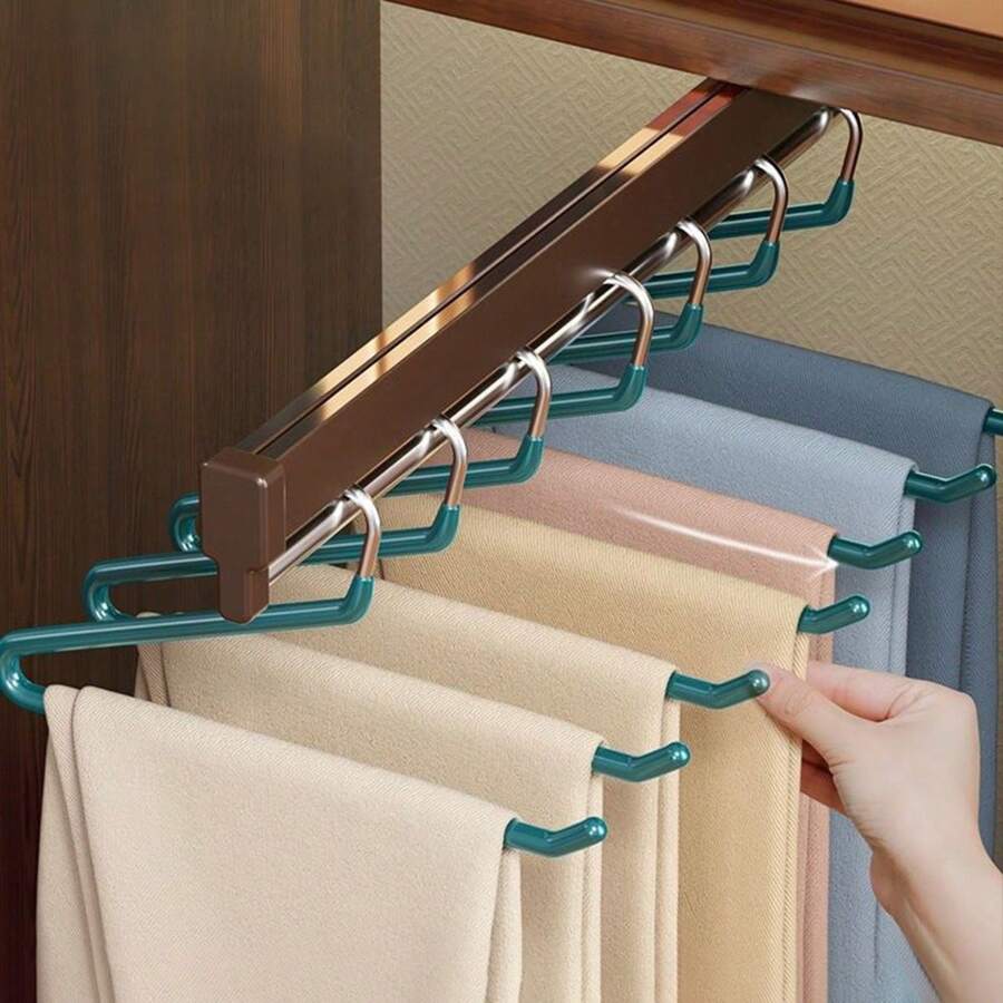 20 pièces Cintres ouverts pour pantalons/pantalons, cintres métalliques recouverts de caoutchouc antidérapants pour jupes/pantalons, râtelier à vêtements