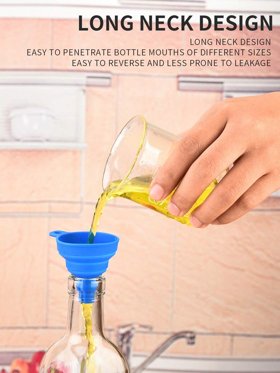 2 Packs, 2 Inches, Soft, High Temperature Resistant Foldable Silicone Small Funnel For Safe Use For Hydrothermal Flow Diversion. Unique Foldable Design, Easy To Store And Save Space. The Funnel Has A Precise Diameter And Can Effectively Prevent Liquid From Splashing Or Spilling. Simple Cleaning, Clean It With One Rinse. Suitable For Making Seasonings In Home Kitchens, Packing Edible Oils, Alcohol And Other Liquids, Kitchen Tools