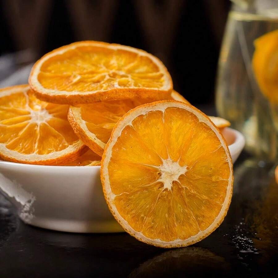 1 Confezione (5 pezzi/10 pezzi) Fette di frutta essiccata naturale gialle/arancioni, adatta per decorazioni murali fai-da-te in casa, decorazioni per stoviglie in caffè/ristoranti, decorazioni per feste ed eventi