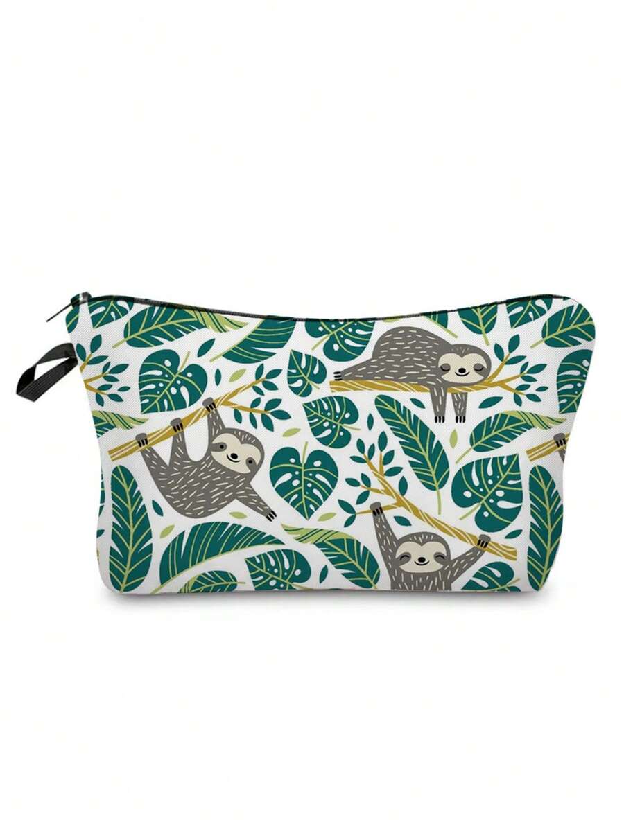 1pc Luiaardpatroon Cosmetische tas, Draagbare make-uptas Geschikt voor portemonnee, Reistoilettas, Accessoires Opbergtas met rits, Cadeau-ideeën
