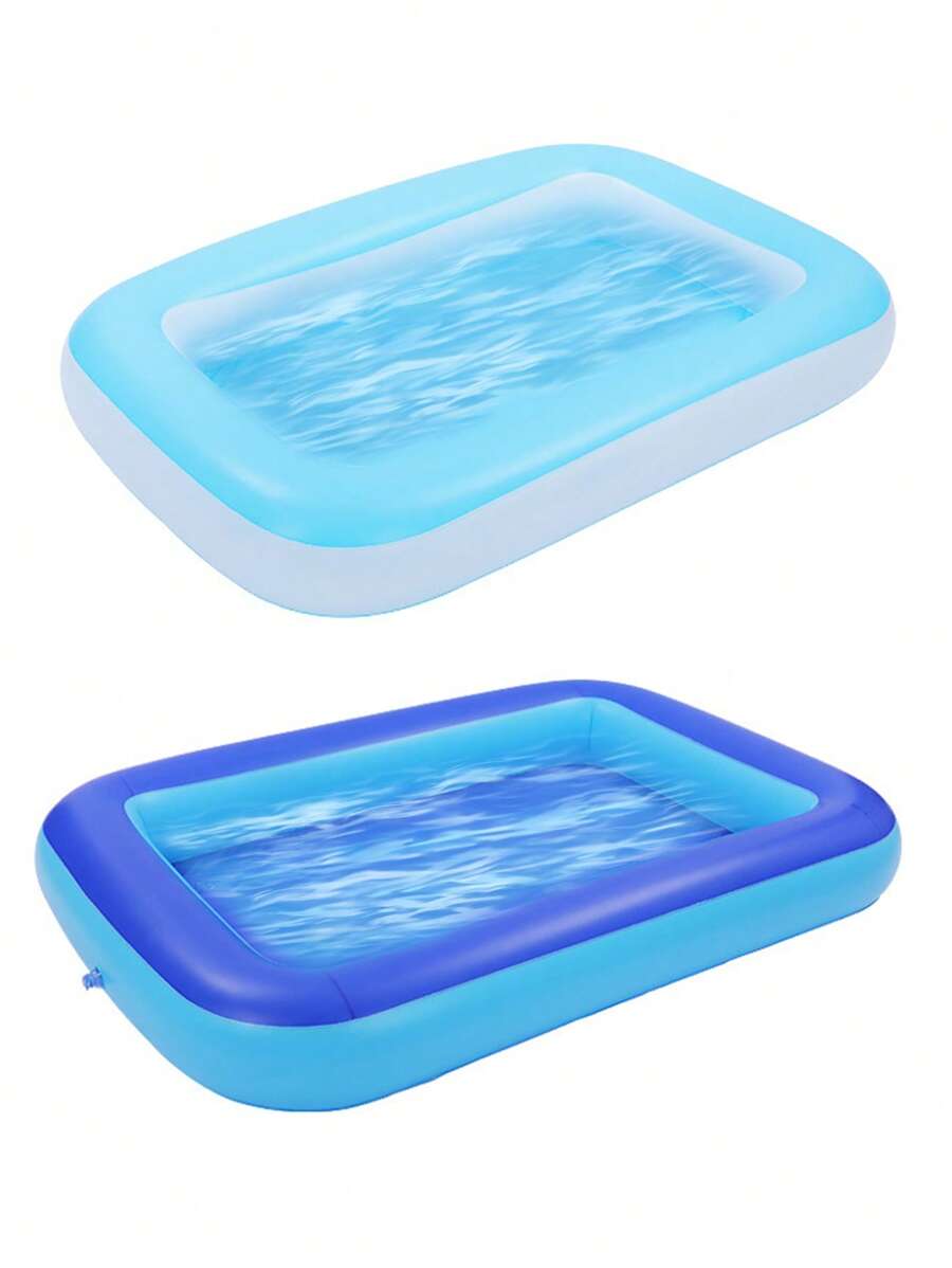 Piscina inflable, piscina rectangular, piscina redonda reforzada de doble capa, para juegos acuáticos en el patio trasero de la casa, jardín, exterior, interior, playa, interacción familiar, celebración de fiestas, apta para mayores de 3 años, regalo de cumpleaños