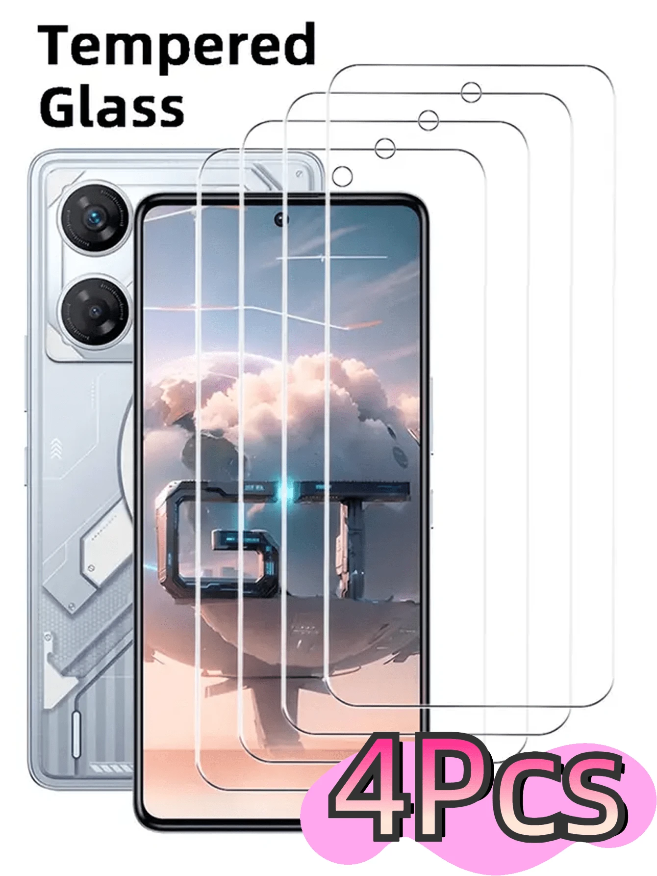 4pcs HD Clear Tempered Glass Phone Screen Protector For Infinix Full Coverage Easy To Install HD Clear, Bubble Free, Anti-Scratch And Shatterproof Tempered Glass Screen Protector Ultra HD Gift For Birthday/Easter/President's Day/Christmas/Family/Friends/Boys/Girlfriend