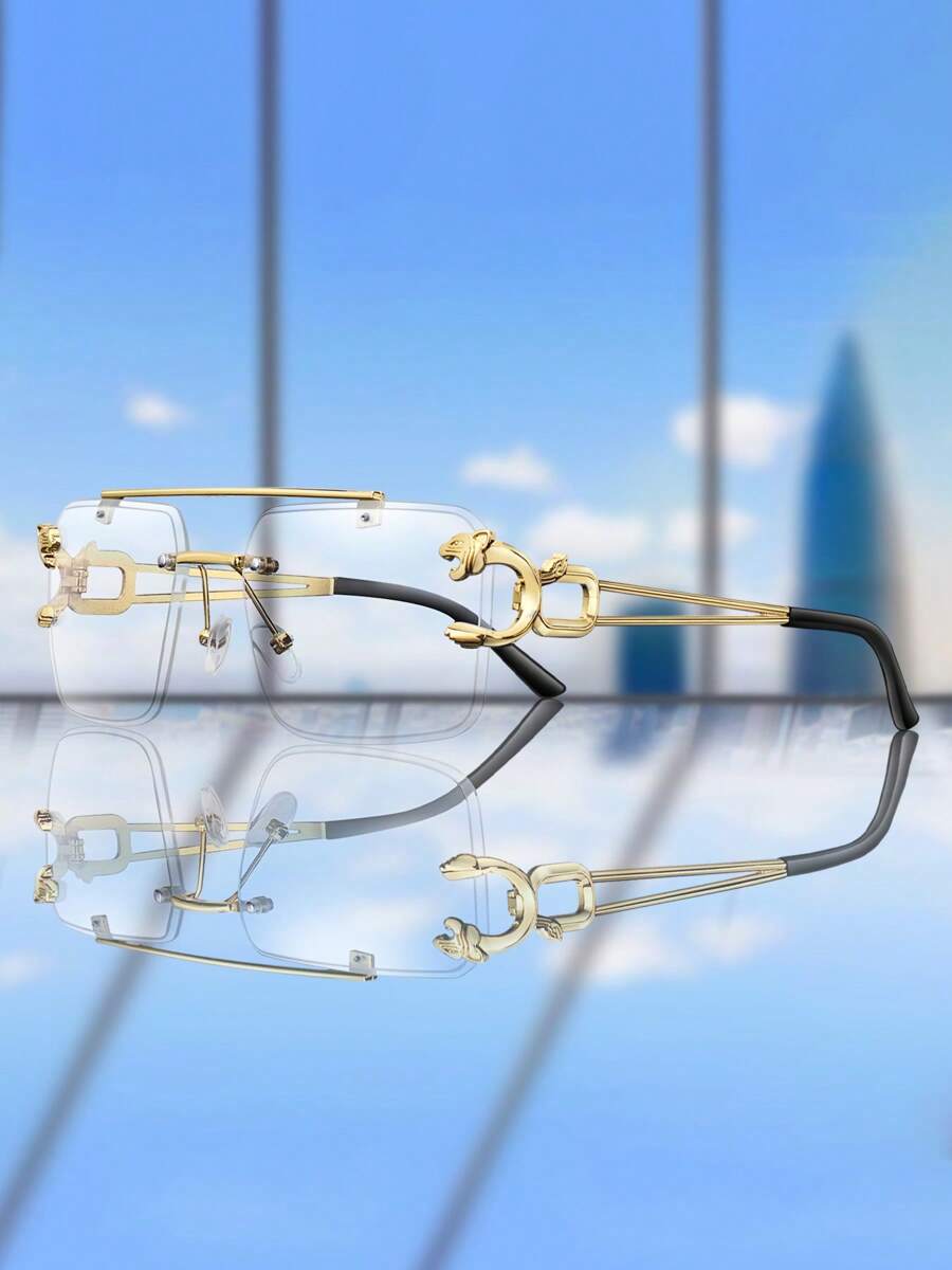 1pc Women Square Frame Leopard Print Personalized Glasses For Summer Beach Vacation, Outdoor, Travel