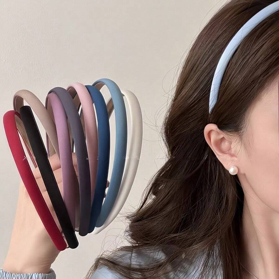 1 Pezzo Fascia per capelli elastica di colore solido opaco da donna, semplice, alla moda, multifunzionale, elegante, accessorio per capelli di alta qualità di colore solido per uso quotidiano, versatile, dall'atmosfera gentile, adatta per casual, feste, pendolarismo, vacanze, acconciatura, lavaggio del viso/bagno, trucco, accessorio di abbigliamento, fascia per capelli, cerchietti per capelli