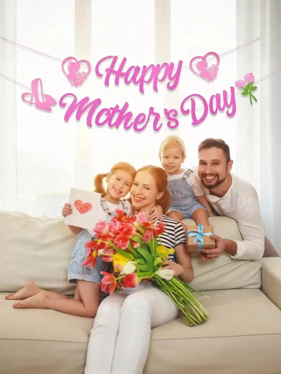 1pc Premium Happy Mother's Day Banner - Perfect For Party Decorations & Celebration Background