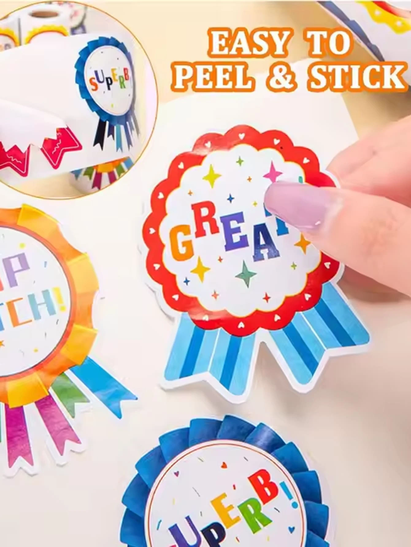 100 pièces Autocollants de récompense, Autocollants de récompense et d'encouragement, Étiquettes de récompense, Cadeaux de récompense pour les enseignants et la classe