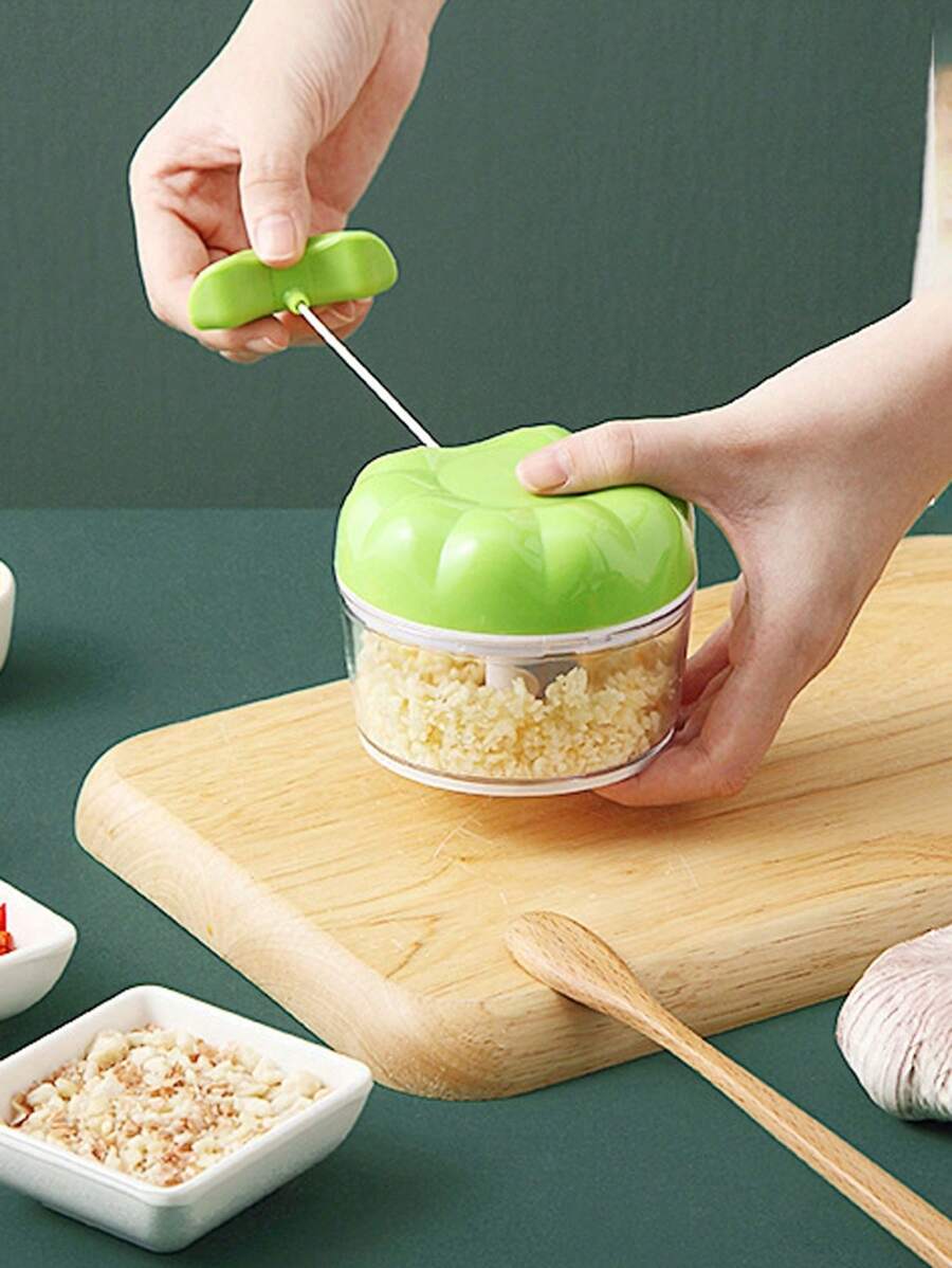 1pc Manual Garlic Press, Garlic Mincer, Garlic Crusher, Small Cooking Machine, Catering Grinder, Handheld Garlic Grater, Onion Chopper, Vegetable Cutter, Food Processor Accessory, Vegetable Slicer, Whisk, Mini Meat Grinder, Easy To Clean Multi-Functional Kitchen Tool, Plastic Material