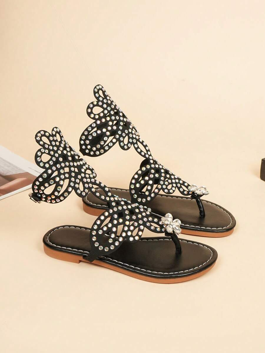 Summer Fashion Diamond Clamp Toe Girl's Princess Slippers, Beautiful, Suitable For Banquet, Beach