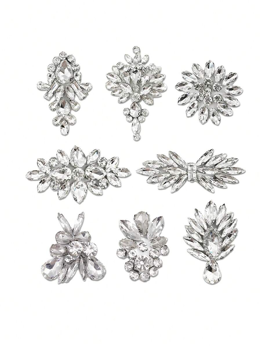 Handmade Crystal Water Drop Decor Cloth Patch, Small Size For DIY Clothes, Shoes, Bags Embellishment