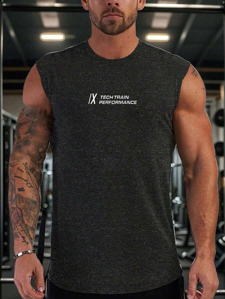 VitaFith New Bull Print Workout Men's Lightweight Fitness Gym Training Tank Top For Outdoor Sports