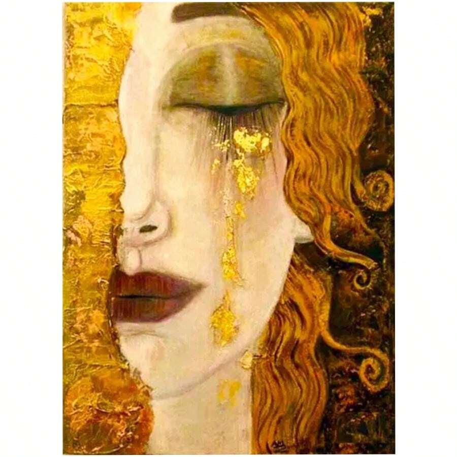 Gustav Climt The Golden Tears Famous Painting Diy 5d Diamond Painting Kits Cross Stitch Pattern Handmade Mosaic Home Decor