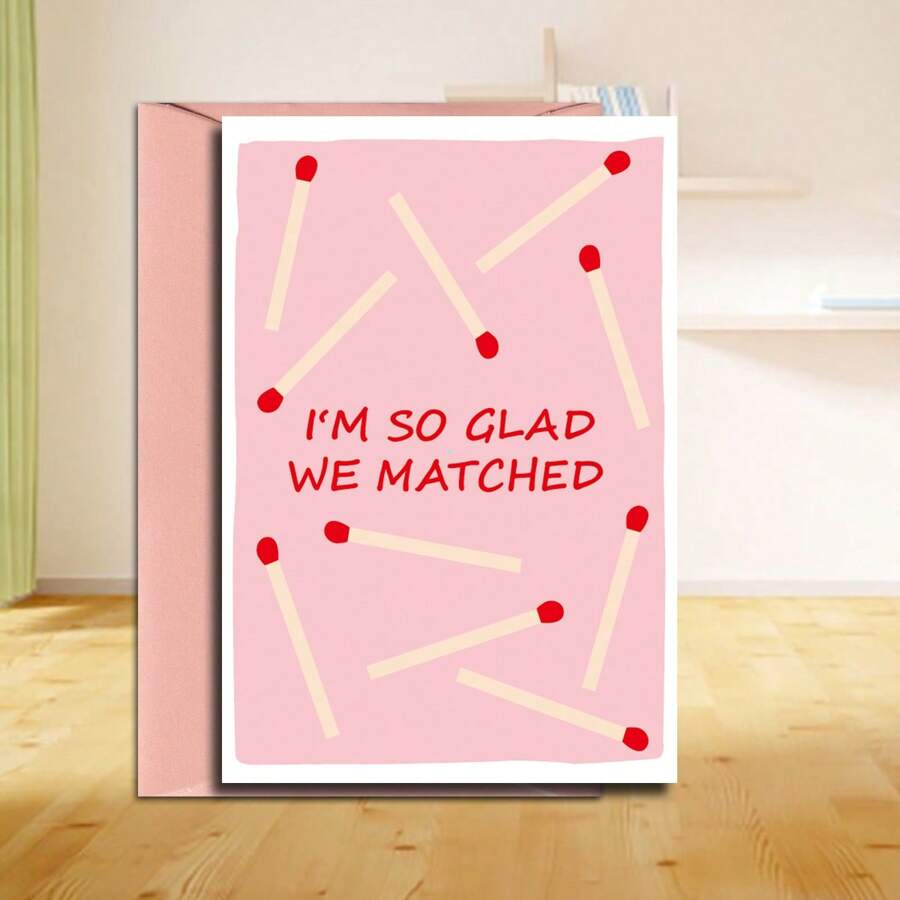 1 pieza Tarjeta postal de alta gama con acabado mate y sobre, empaquetada individualmente; Tarjeta de San Valentín, tarjeta de declaración de amor, tarjeta personalizada, tarjeta de aniversario, inserto de regalo de festival, tarjeta postal estilo europeo con patrón personalizado, expresando afecto, tarjeta de cumpleaños, tarjeta de felicitación
