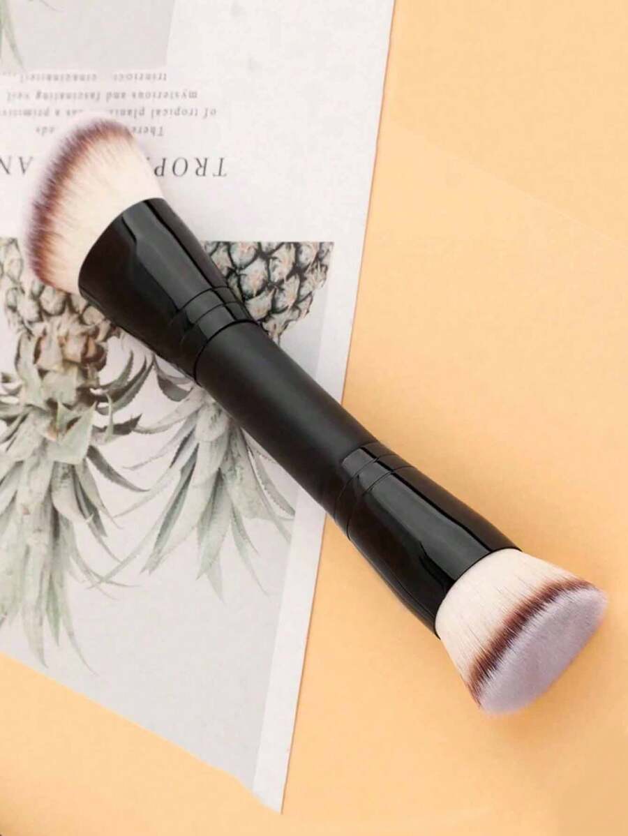 1pc Portable Dual-Ended Multi-Functional Makeup Brush For Face, Men & Women, Including Foudation Brush, Contour Brush, Powder Brush, Blush Brush