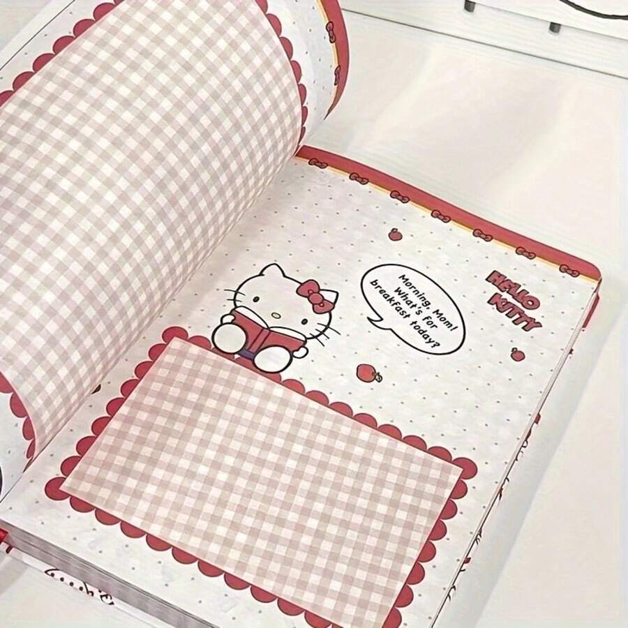 Sanrio 1 pièce Cahier Sanrio hello kitty pour enfants de format A5, cahier de bureau officiel sous licence avec couverture rigide, papier à rayures, design de personnage mignon, sans plume, idéal pour les étudiants, petit carnet pratique, cadeau pour les vacances et la rentrée scolaire