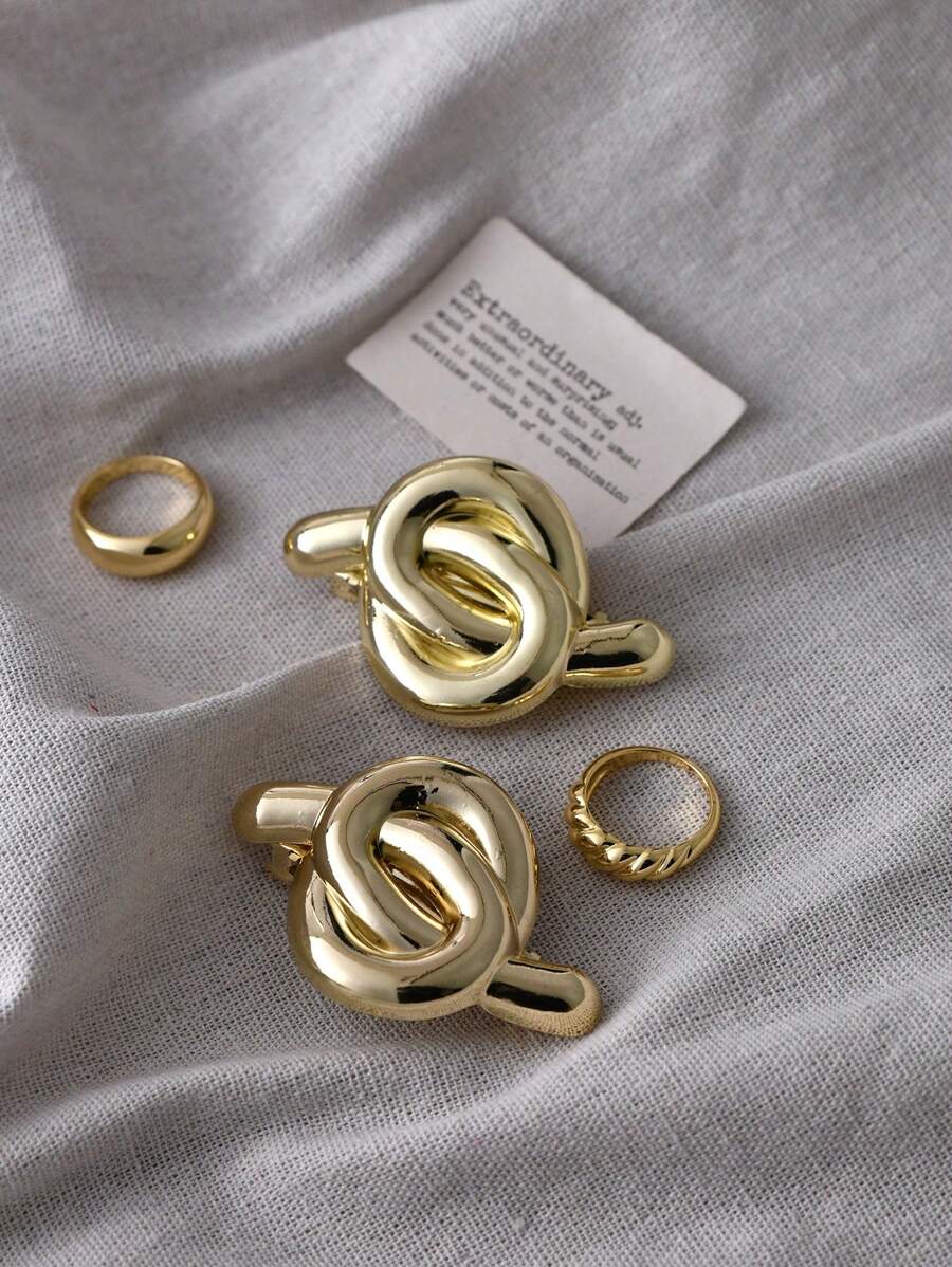 1 Pezzo Fermaglio per capelli da donna con design a nodo, accessorio per capelli dorato, adatto per il ritorno a scuola