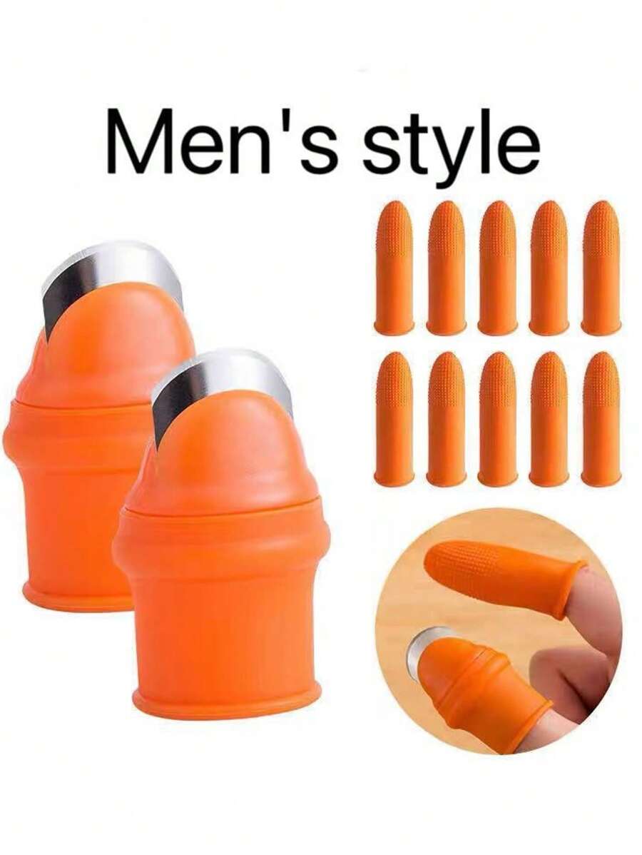 12 paquetes Juego de cuchillos de silicona estilo hombre, herramientas ligeras de cuchillo de agarre de goma con cubiertas a prueba de cortes, lavar a mano, sin alcohol para jardín, recolección de frutas y poda de plantas