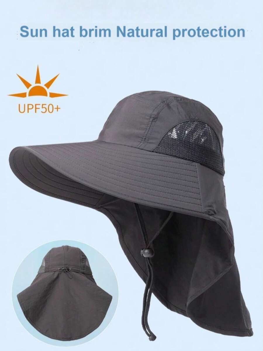 Antiultraviolett Hut Sommer Outdoor Sonnenhut für Männer und Frauen, großer Krempensonnnhut zum Gesichts- und Nackenschutz, Angeln und Bergsteigen