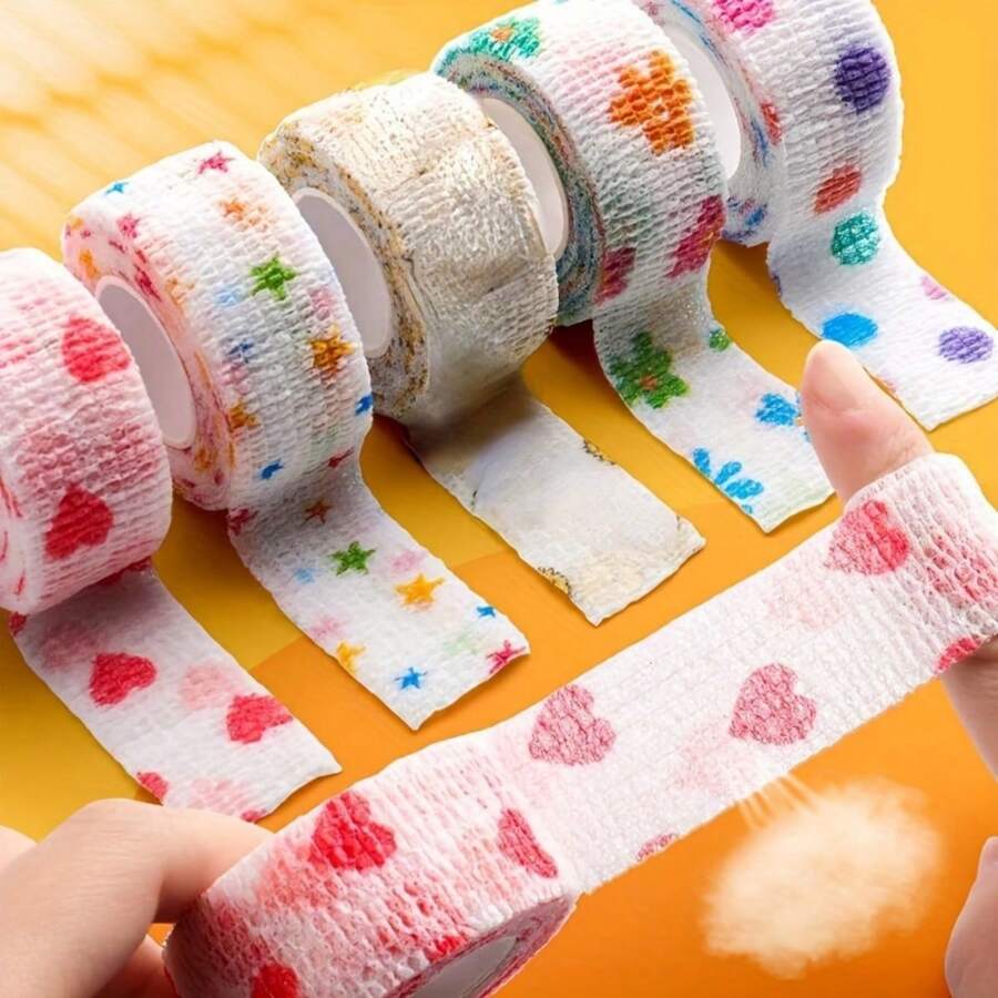 10 piezas de vendas para dedos, cinta deportiva autoadhesiva y transpirable, venda elástica de tela no tejida
