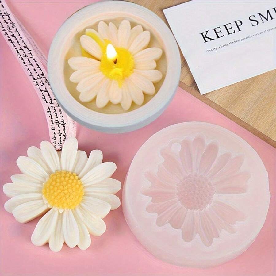 Daisy Chamomile Flower Silicone Mold Car Aromatherapy Epoxy Handmade Soap Candle Mold DIY Decoration Mold Newest
