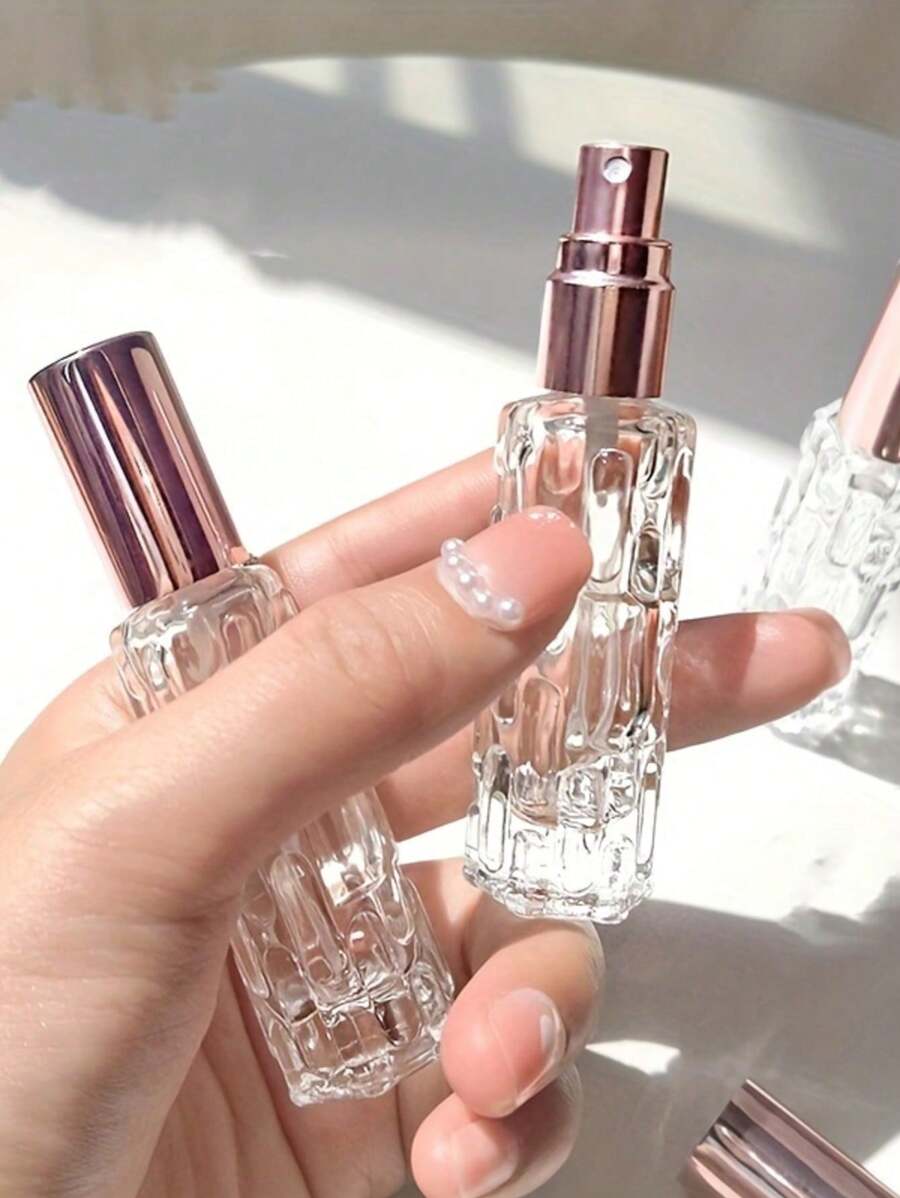 10ml Glass Bottle Perfume Refill Bottle Portable, Mini Refillable Spray, Portable Purse Perfume Container, Canned Perfume Pump Box, Cosmetics Container Spray, Travel Essential Oil Perfume, Mini Spray Glass Bottle, Bottled Perfume Spray Back To School
