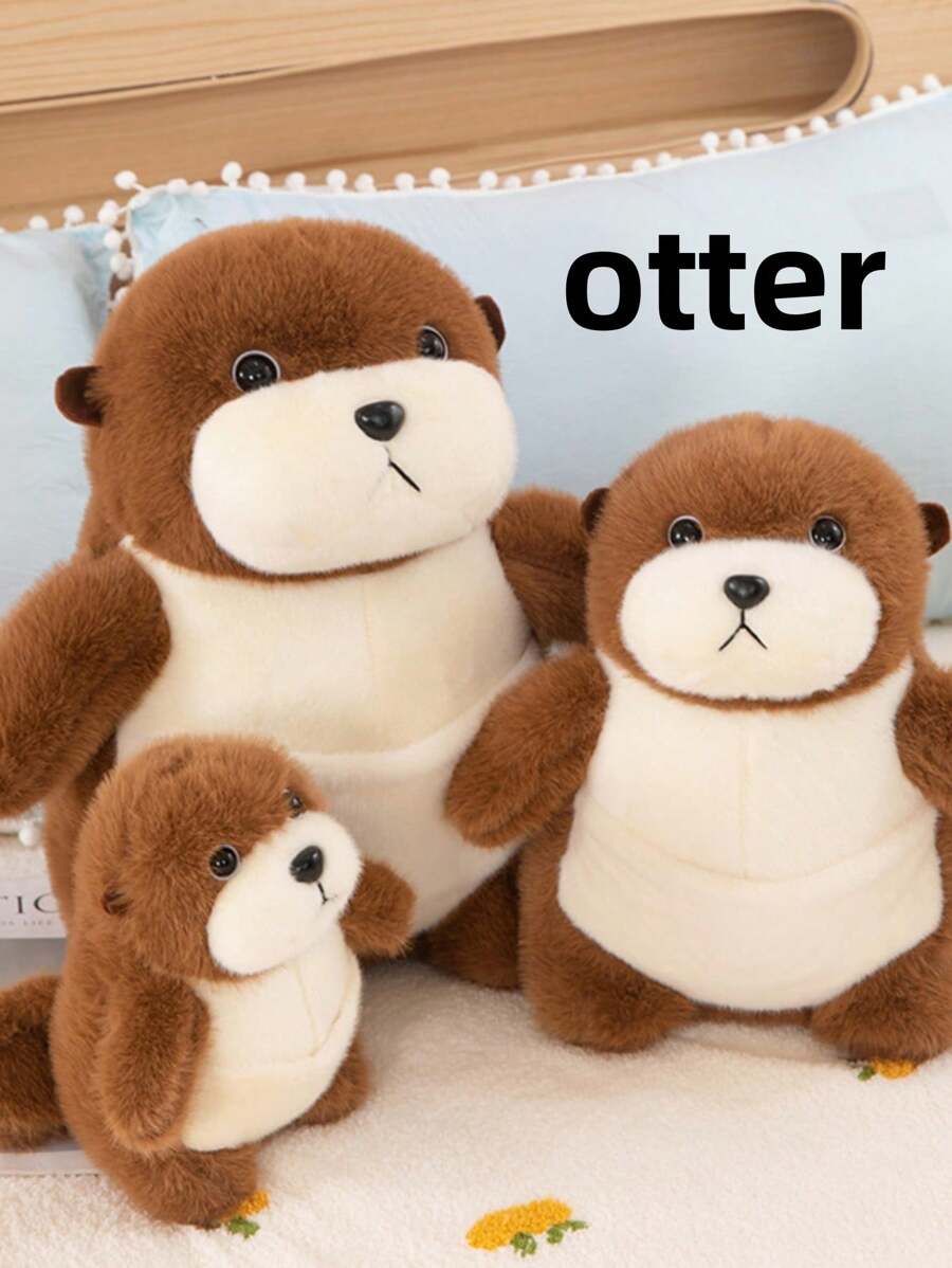 1 pièce Peluche douce et réaliste de 23 cm (9,05 po) représentant un loutre mignon. Poupée de loutre de mer super douce pour les enfants, jouet en peluche de loutre pour les filles