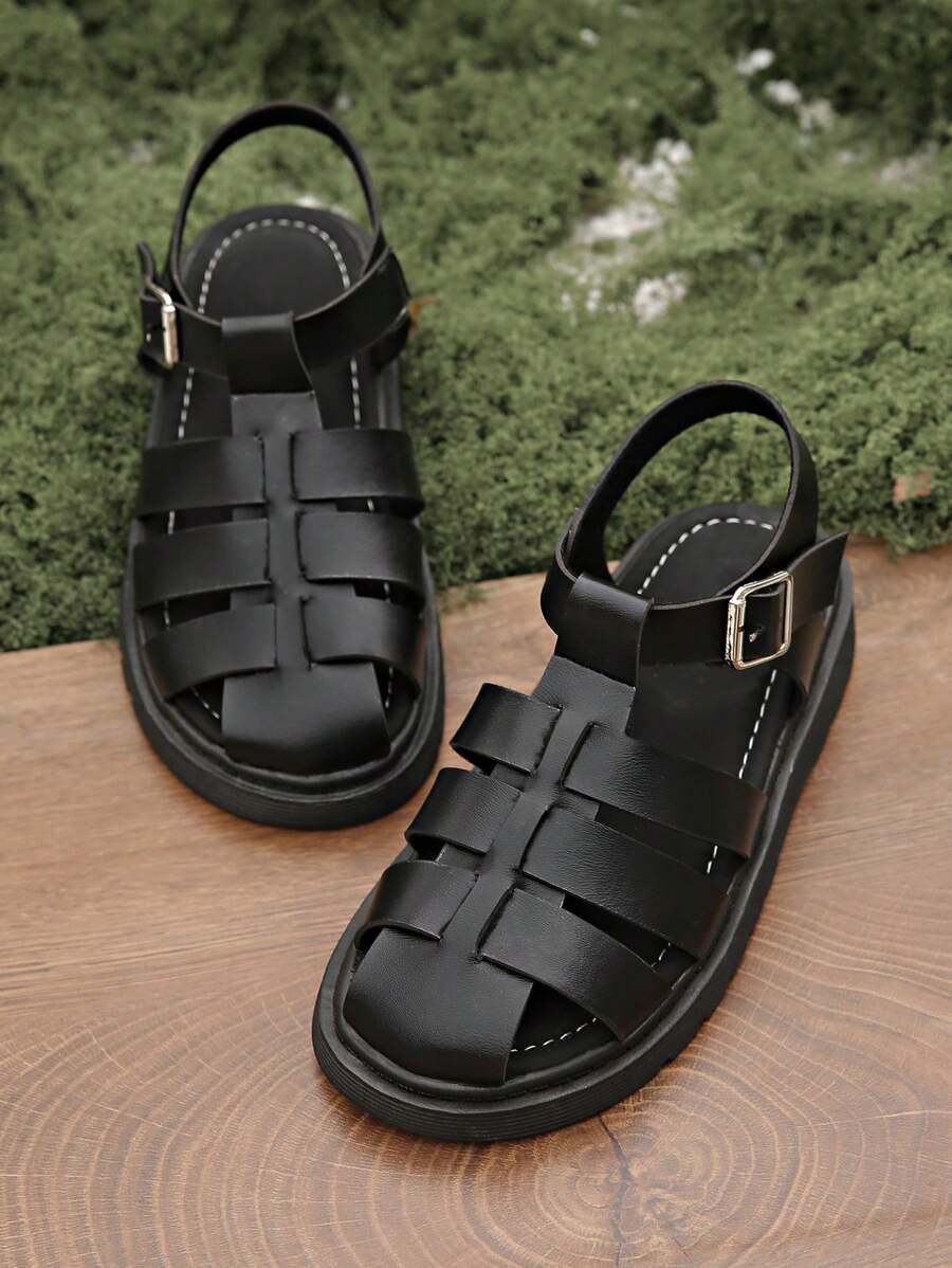 Women Flat Vintage Close-Toe Sandals