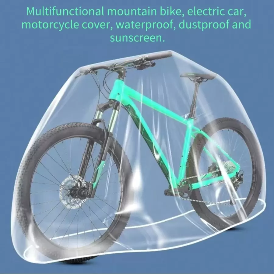 1 pièce/5 pièces/10 pièces Housse de vélo transparente en plastique, tente de vélo, abri de vélo, convient de 1 à plusieurs vélos, léger et portable, protège de la pluie et de la poussière, convient pour les VTT, vélos électriques, vélos de route, équipements de gym (intérieur et extérieur)