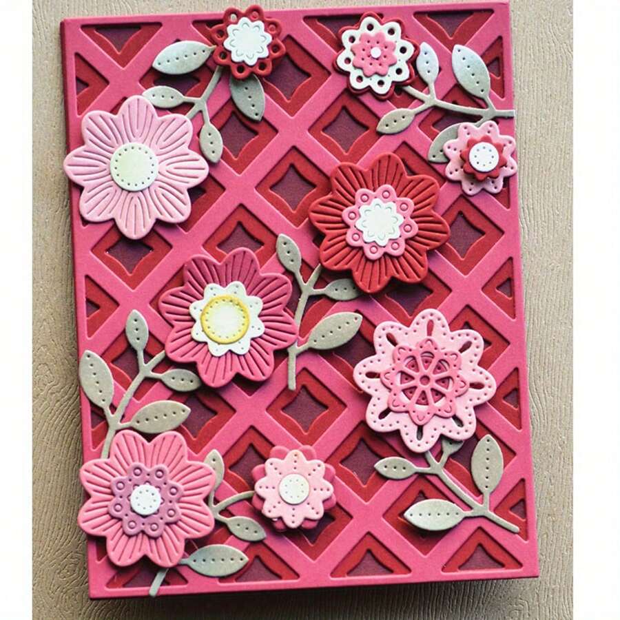1 pieza Troquelado de metal en forma de flor, troquelado de metal 2024 para la elaboración de tarjetas de papel, scrapbooking, tarjetas DIY, álbumes de fotos y decoraciones artesanales