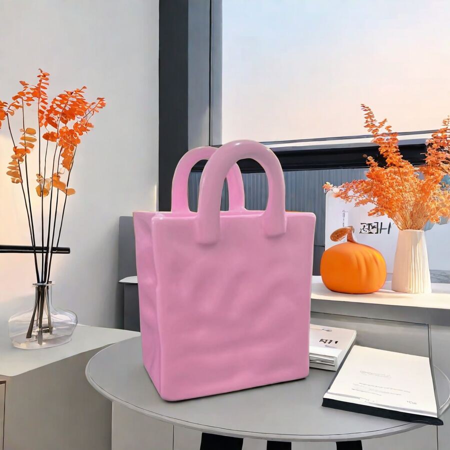 1pc,Handbag Flower Pot Decoration Ornament, Creative Pots, Super Beautiful Flower Pot, Indoor Outdoor Home Decor Garden Patio Unique Home/Kitchen/Office/Dressing Tables Cute Vases Gift